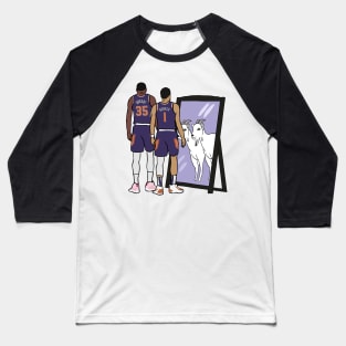 Kevin Durant and Devin Booker Mirror GOATs Baseball T-Shirt